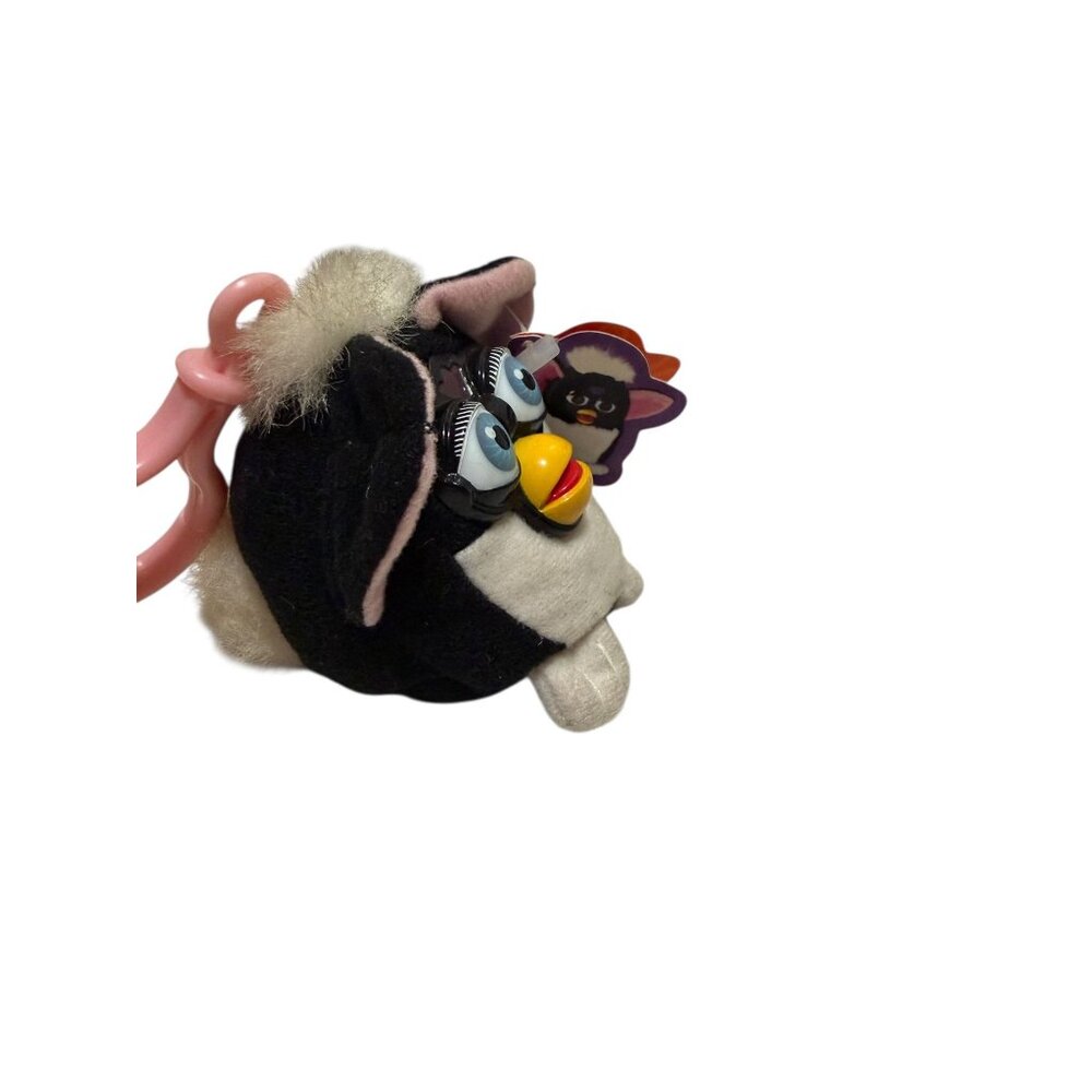 Vtg 1999 Tiger Electronic Talking Furby Mini Clip-on Keychain Black White Works - Picture 6 of 7